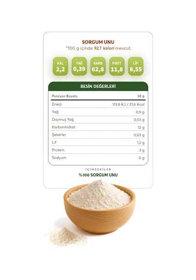 Glutensiz Fabrika Glutensiz Sorgum Unu 500 G Glutensiz Fabrika Glutensiz Sorgum Unu 500 G