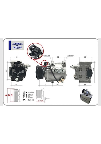 Klima - 477 - Kompresörü Sıfır Ürün Ford Fiesta V 02-08 Focus I98-04 Fusion 02-12 Transit Connect 02-09 - Dpmıx-hb - 1. 8