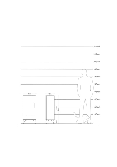 Arges Komodin 3 Raflı Tek Çekmeceli Tek Kapaklı 44x30x96 Çam-... Çam