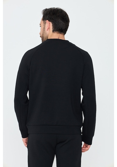 White Stone Siyah Pamuklu Erkek Basic Sweatshirt