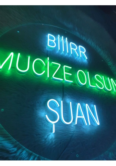 Bir Mucize Olsun Neon Led Yzı Tabela 50x50cm