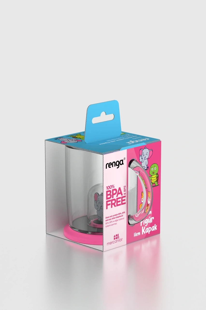 Renga Joy Fil Figürlü 250 Ml Kulplu Tritan Bardak 222053 Pembe Pembe