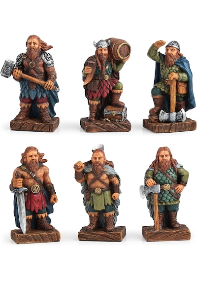 Wıse 6 Lı Viking Savaşçıları Dekoratif Obje Seti Poliresin Koleksiyon Figürleri .