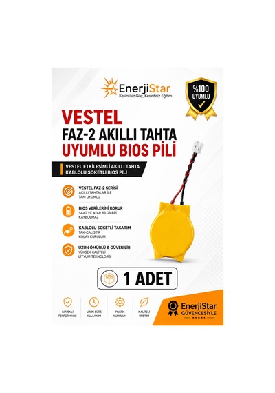 Vestel Etkileşimli Faz-2 Akıllı Tahta Cr2032 Kablolu Soketli Bios Pili