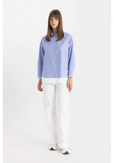 Defacto Wide Leg Geniş Bol Paça Cepli Beyaz Basic Düz Gabardin Pantolon C4528AX24SMWT83 Beyaz