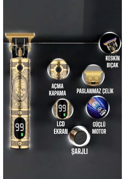 Tıraş Makinesi Çizik Tıraş Paslanmaz Çelik Uzun Ömürlü Şarjlı Najmaddin