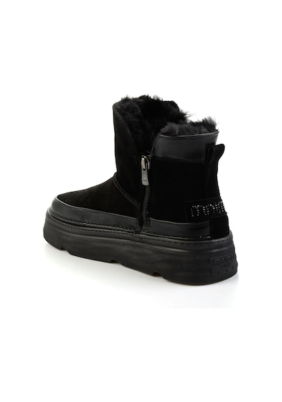 Siyah Hakiki Deri Kadın Bot & Bootie K02748100502 Siyah