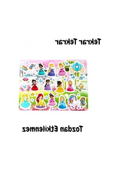Tekrar Kullanılabilir Prenses Bahçesi Sticker Seti Abanoz