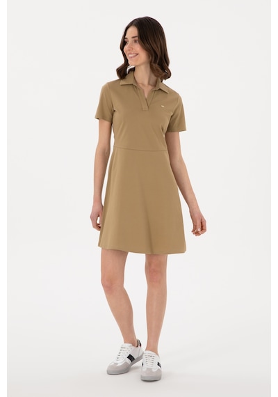 U.S. Polo Assn. Kadın Haki Polo Yaka Mini Boy Örme Elbise 50305854-VR027