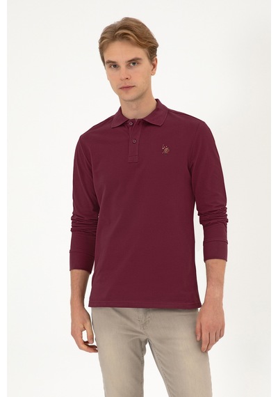 U.S. Polo Assn. Erkek Regular Fit Polo Yaka Koyu Bordo Basic Sweatshirt 50313772-VR177 U.S. Polo Assn. Erkek Regular Fit Polo Yaka Koyu Bordo Basic Sweatshirt 50313772-VR177