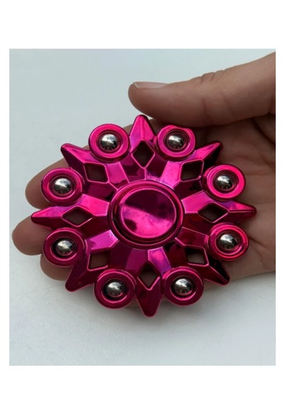 Metal Stres Çarkı Pembe 4 Farklı Desen Fidget Spinner Stres Atıcı Ve Rahatlatıcı Stres Çarkı