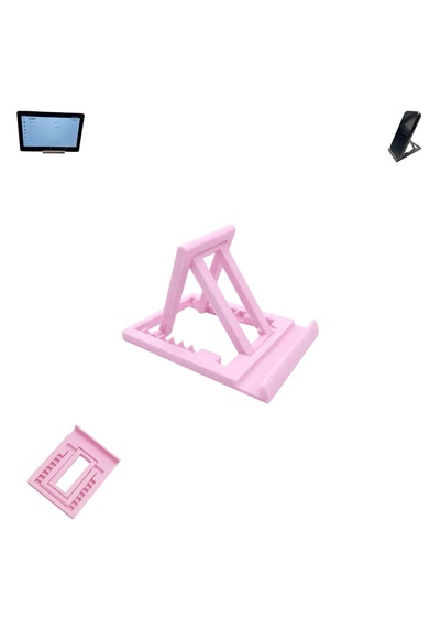Özel Üretim Katlanabilir & Ayarlanabilir 7 Kademeli Telefon Tablet Standı Tablet Telefon Tutucu Pembe