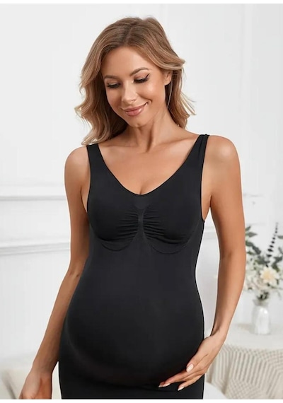 Fit Women Kalın Askılı Kadın Seamless Hamile Atlet 6010 Siyah