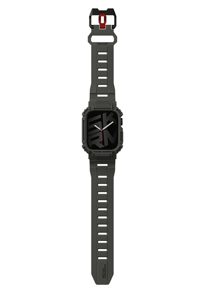 Watch 7 45mm Uyumlu 2in1 Tpu Kasa Koruyuculu Silikon Kordon Skinarma Mecha Yeşil