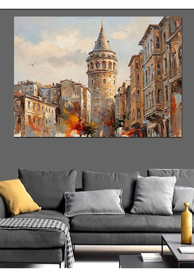 Ahşap Tablo Galata Kulesi Ve Tarihi İstanbul