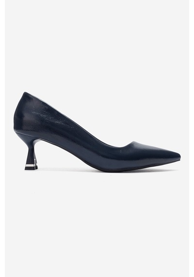 Luvi Shoes Lawton Lacivert Cilt Kadın Topuklu Ayakkabı