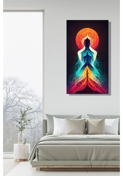 Panoramik Dikey Kanvas Duvar Tablosu Tekli Salon Mutfak Yatak Odası Ofis Kundalini Çakra
