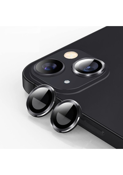 Ally Apple iPhone 15 Uyumlu /15 Plus Tempered Kamera Lens Koruma Cami - Sıyah