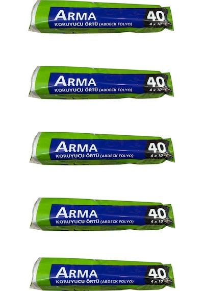 Arma Naylon Tadilat Boya Koruyucu Örtü Poşet Folyo - 4x10 Metre - 40 M2 - 5 Paket