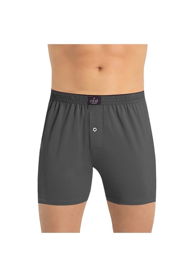Öts Erkek %100 Pamuk Boxer Düğmeli Süprem Kumaş İç Giyim Konforu 2654 Füme
