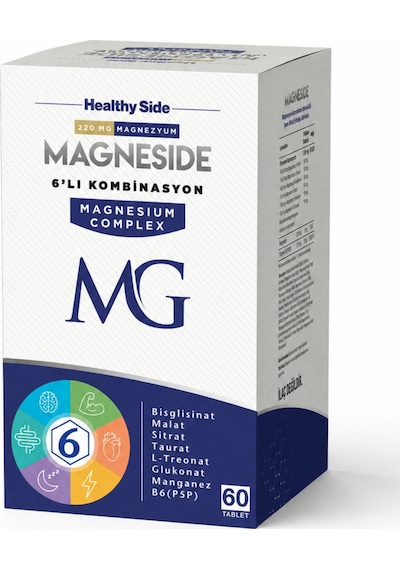 Magneside Magnezyum Kompleks Ve Vitamin B6 P5p İçeren 6'lı Form 60 Tablet