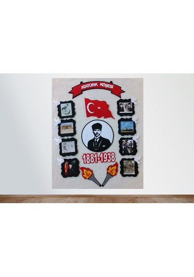 Atp02 Atatürk Köşesi Panosu Zeminsiz Keçeden Eğitim Materyali