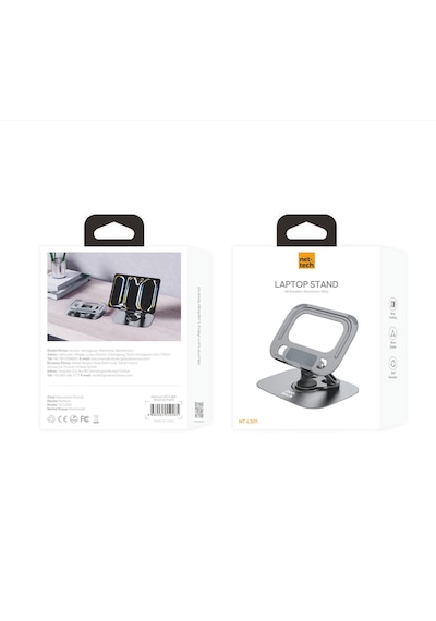 Nettech Nt-ls01 360 Derece Dönebilen Katlanabilir Alüminyum Laptop Ve Tablet Standı Gümüş