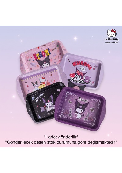 Bakgelal Kuromi Lisanslı Mini Metal Tepsi 24x14 Cm Takı, Aksesuar Ve Sunum Tepsisi - 9019234526133