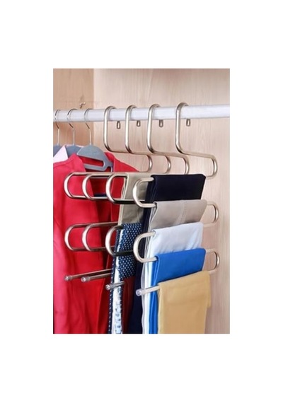 5 Katlı Metal Pantolon & Şal Askısı - Dekoratif Düzenleyici 50cm