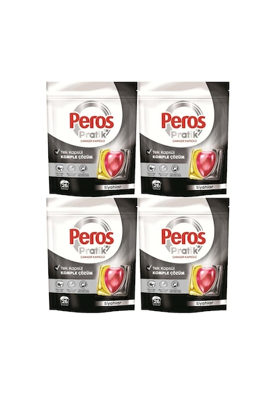 Peros Pratik Matik Çamaşır Deterjanı Kapsülü - Tableti 104 Adet Siyahlar 4pk 26