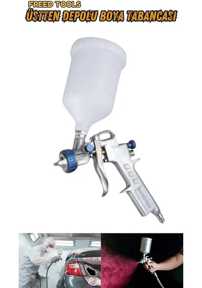 Freed Tools Havalı Üstten Depolu Boya Tabancası 1.3 Mm Basınç Ayarlı