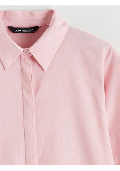 Lcw Modest Pembe Dokulu Kadın Gömlek Tunik