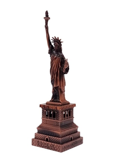 Vintage Metal Usa Özgürlük Heykeli Biblo Antik Bakır 15 Cm