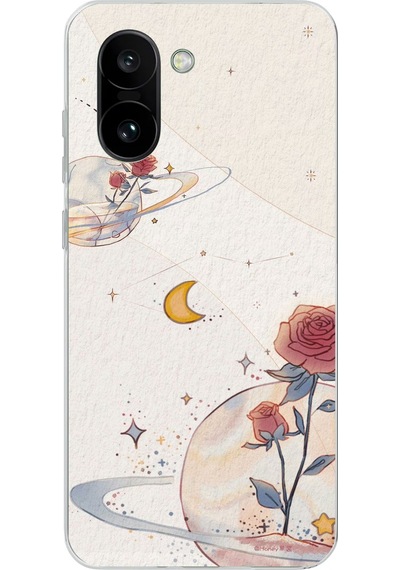 Oneplus 15r Uyumlu Gezegen, Yıldız Ve Gül Baskılı Silikon Kılıf Renkli