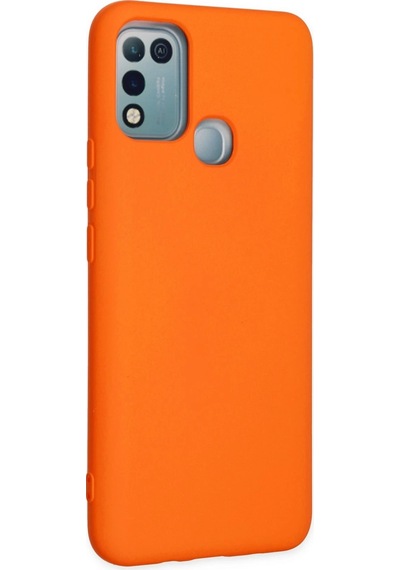 Cosmotex Newface İnfinix Hot 10 Play Kılıf Nano İçi Kadife Silikon - Turuncu