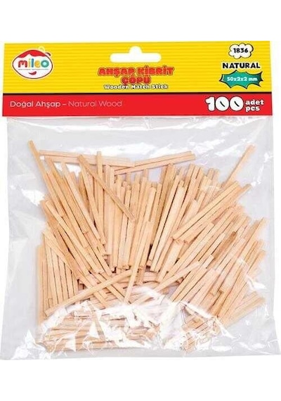 Mas Mileo 1836 Ahşap Çubuk - Kibrit Çöpü 2 X 2 X 50 Mm - Naturel