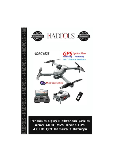 Premium Uçuş Elektronik Çekim Aracı 4drc M2s Drone Gps 4k Hd Çift Kamera 3 Batarya