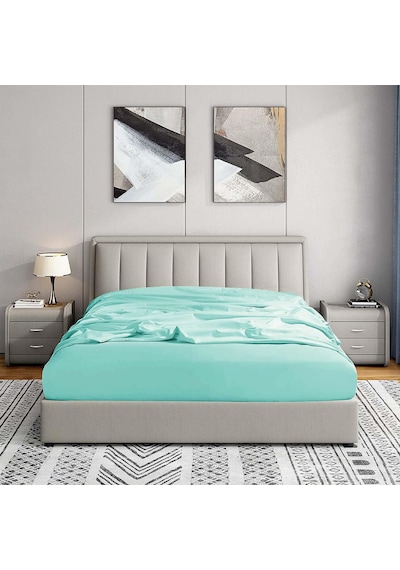 Soley Jersey %100 Pamuk Çift Kişilik 140 X 200 Lastikli Çarşaf Su Yeşili