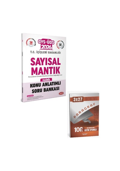 Data 2026 Gys Üds İçişleri Bakanlığı Sayısal Mantık Konu Anlatımlı Soru Bankası+ Anla Kazan Paragraf