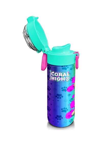 Coral High Kids Mor Pembe Köpek Desenli Pipetli Ve Direkt İçim Çelik Termos 500 Ml 31813 Mor - Açık Pembe