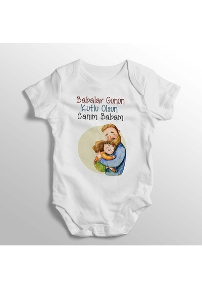 İmaj Tuğbababy Babalar Günün Kutlu Olsun Canım Babam Baskılı Bebek Zıbını (520689009) Beyaz