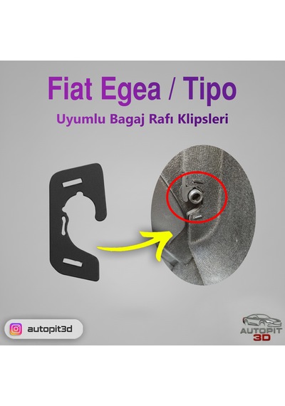 Fiat Egea Uyumlu Bagaj Rafı Klipsleri 2 Adet