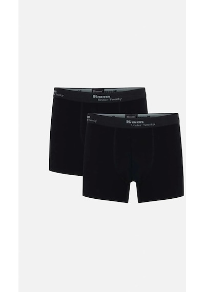 Kom Tight Pamuklu 2'Li Erkek Boxer - Siyah