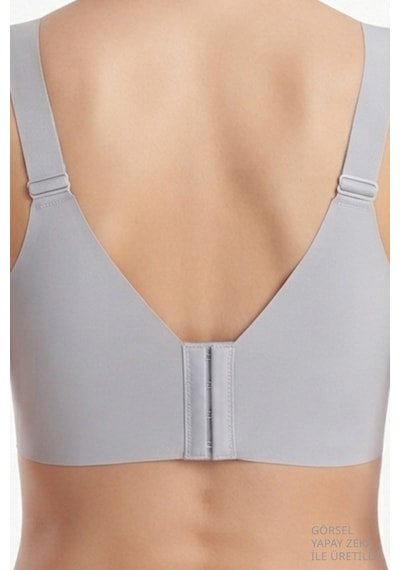 Cottonill Seamless Bra - Elvora Lazer Kesim Rib Dokulu Tül Detaylı Balensiz Kadın Sütyen 3'lü Paket Çok Renkli