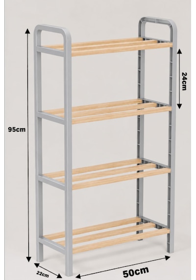 4 Katlı Ahşap Ayakkabılık 50 Cm Ahşap Çubuklu 4 Bölmeli Eko Raf Ünitesi Düzenleyici Açık Gri 4 Katlı Ahşap Ayakkabılık 50 Cm Ahşap Çubuklu 4 Bölmeli Eko Raf Ünitesi Düzenleyici Açık Gri