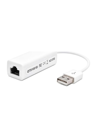 Ethernet Adaptörü 10/100 Mbps - Rj45 Kablolu İnternet Dönüştürücü, Bilgisayar Ve Laptop Uyumlu Lan Ağ Kartı, Beyaz