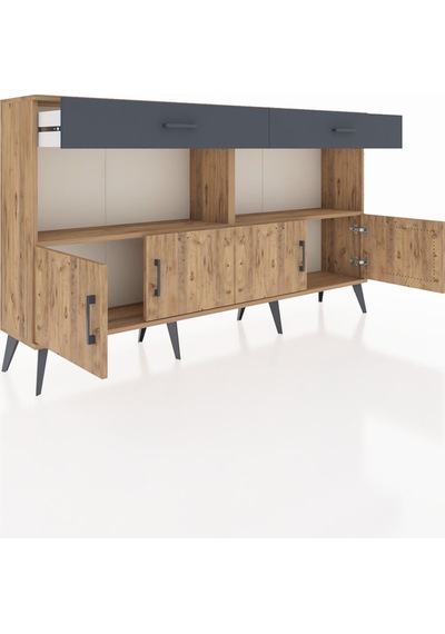 Arges Konsol 2 Raflı 2 Çekmeceli 4 Kapaklı 176x30x99 Çam-çam/antr Çam-çam/antrasit Arges Konsol 2 Raflı 2 Çekmeceli 4 Kapaklı 176x30x99 Çam-çam/antr Çam-çam/antrasit