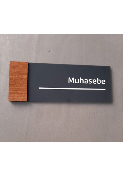 Wooden Serisi Muhasebe Kapı Isimliği