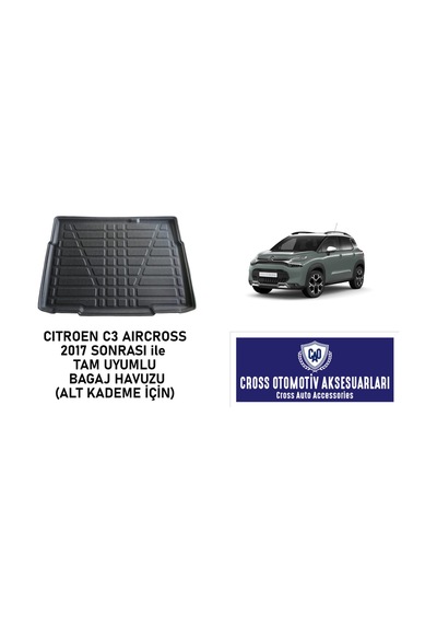 Citroen C3 Aircross ile Tam Uyumlu Bagaj Havuzu (Alt Kademe)
