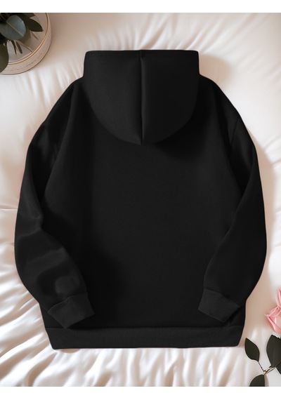 Uyguntarz Unisex Yaramaz Pandalar Baskılı Oversize Sweatshirt Siyah